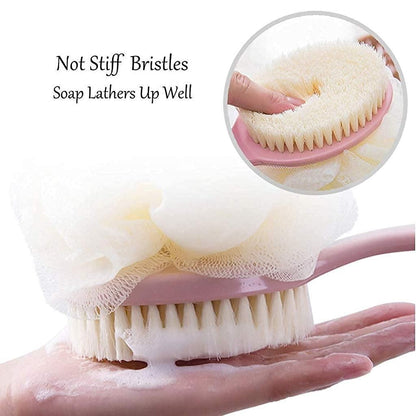 2 IN 1 LOOFAH & BRUSH WITH HANDLE