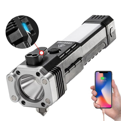 Premium Emergency LED Flashlights With Power Bank And Safety Hammer