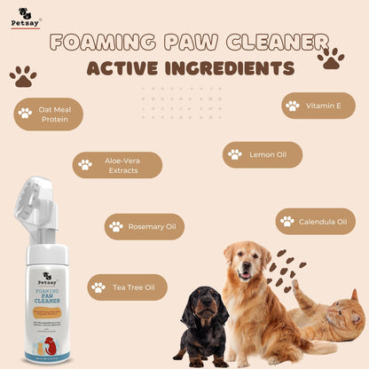 Foaming Paw Cleaner with Soft Silicone Cleaning Brush