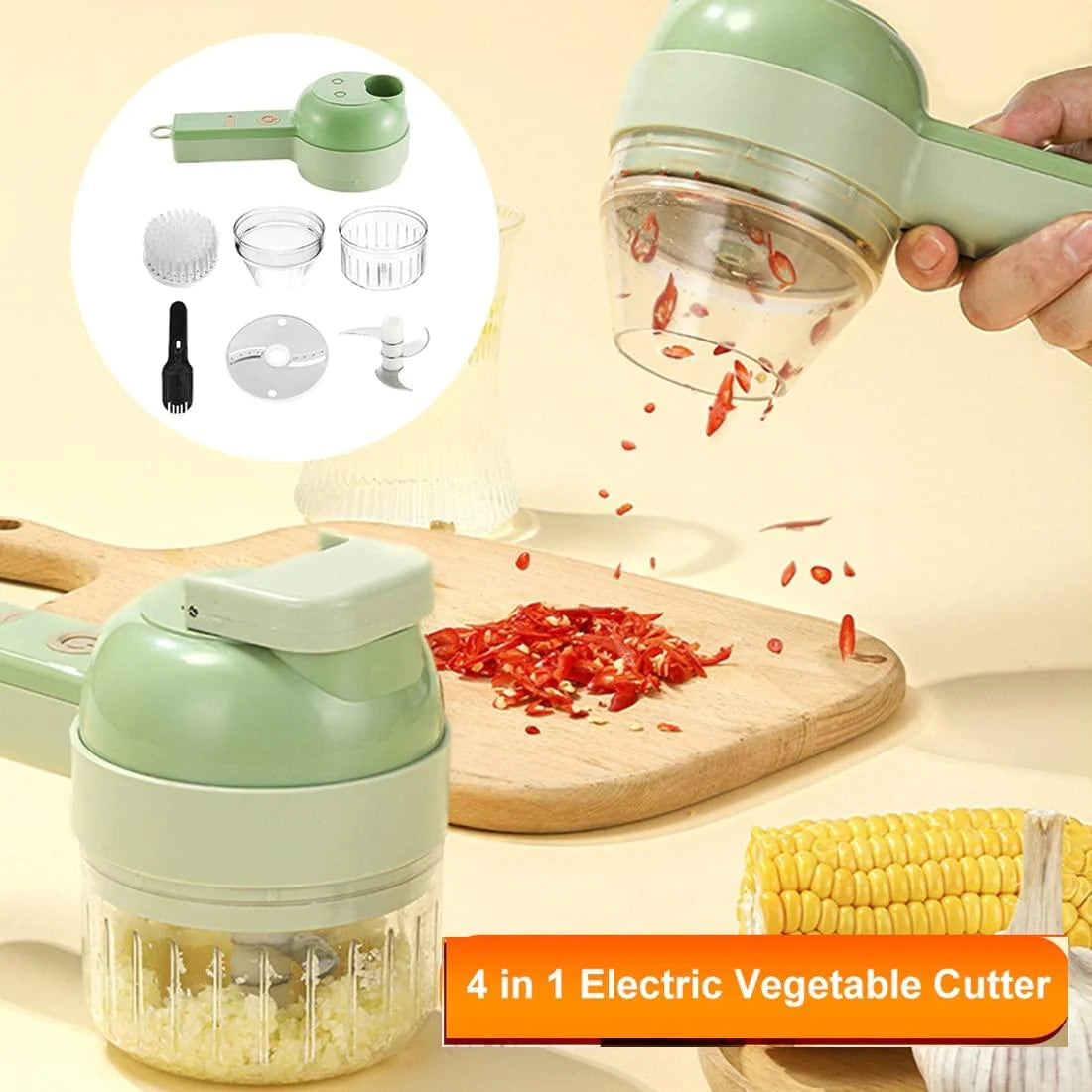 4 in 1 Portable Electric Vegetable Cutter Set – Scrollstreet