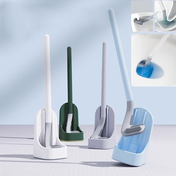 Toilet Brush- Wall-Mounted Long-Handled Golf Head Toilet Brush with Hook