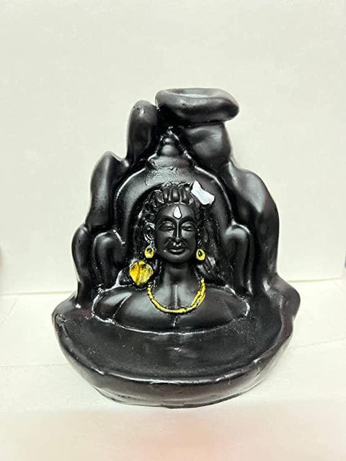 Mountain Backflow adiyogi | Best smokey Waterfall statue with 10 Backflow Cones - 10 cm