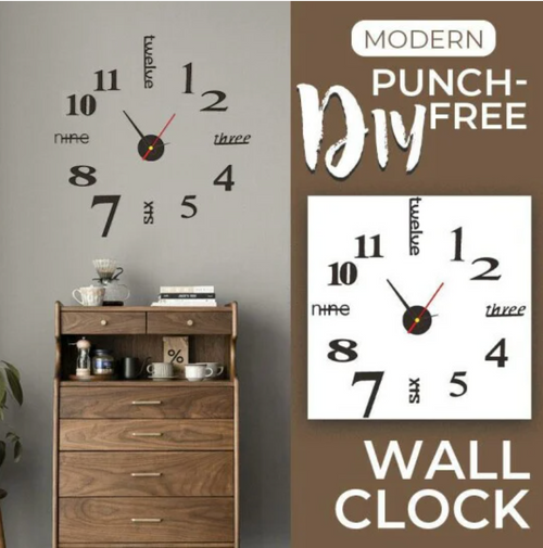 Modern DIY Punch-Free Wall Clock